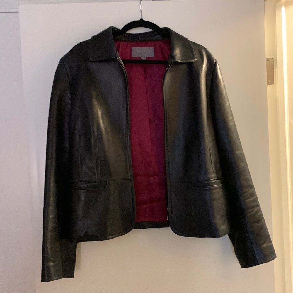 Black leather jacket